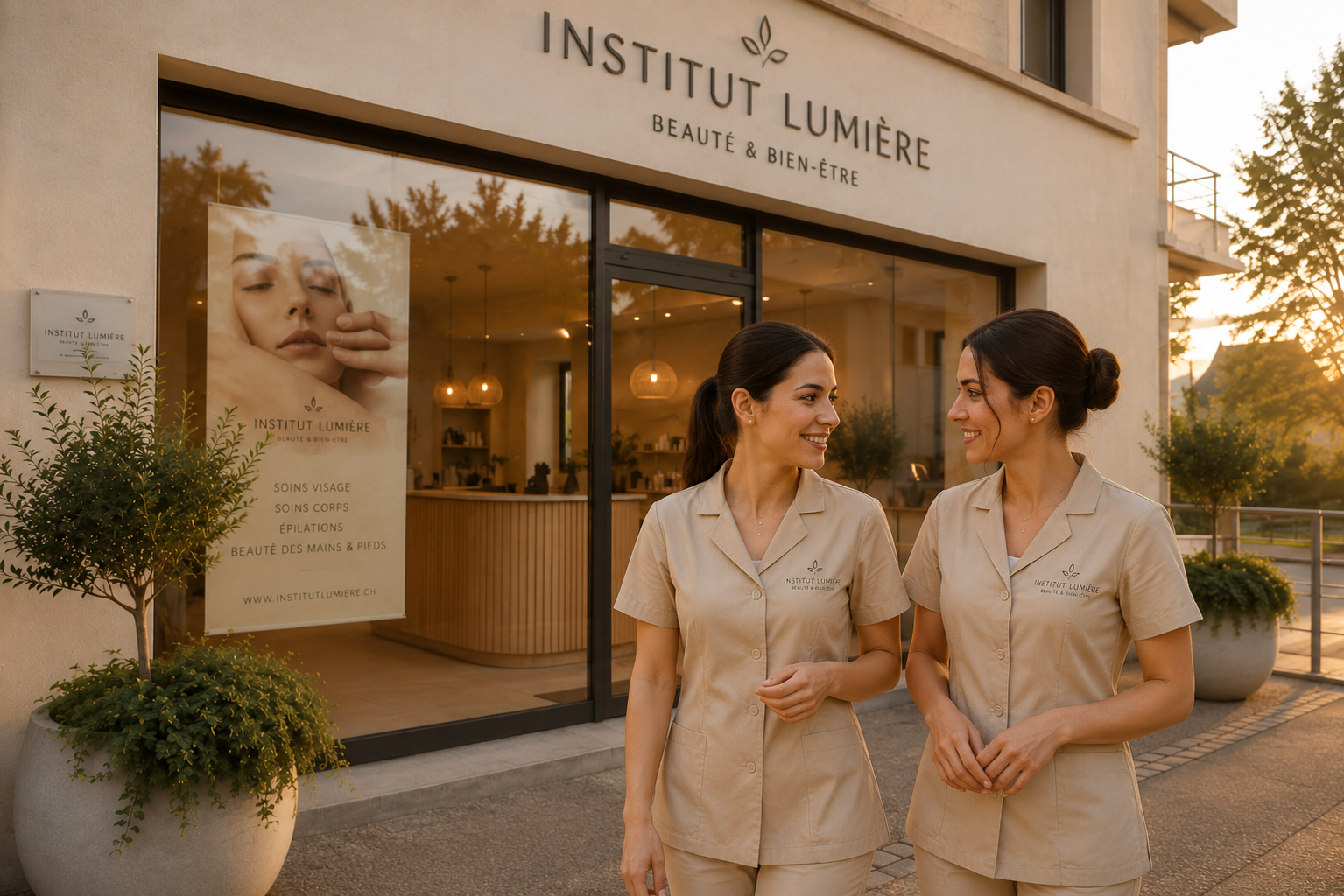 Équipe de l'Institut Lumière devant l'institut