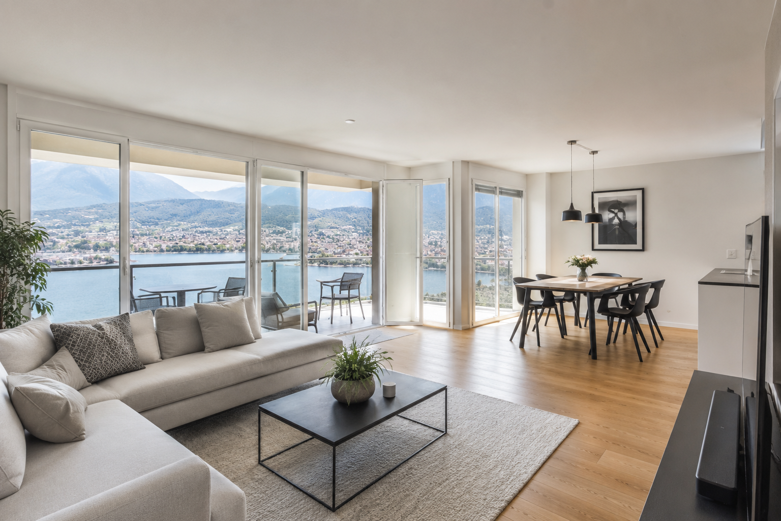 Appartement contemporain vue lac