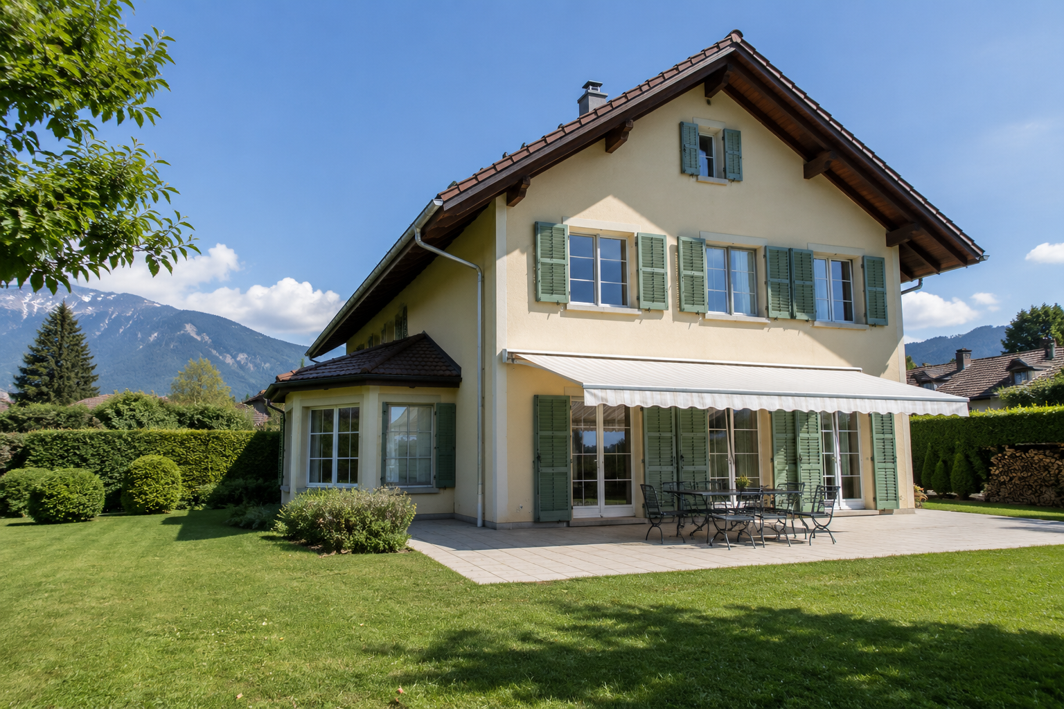 Maison familiale avec jardin et vue montagne