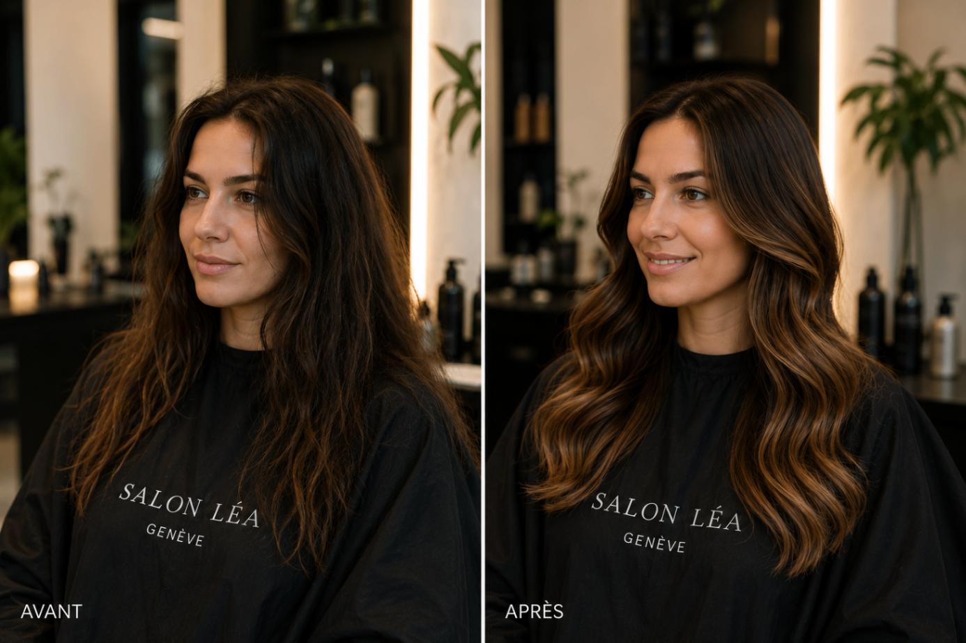 Résultat avant / après au Salon Léa