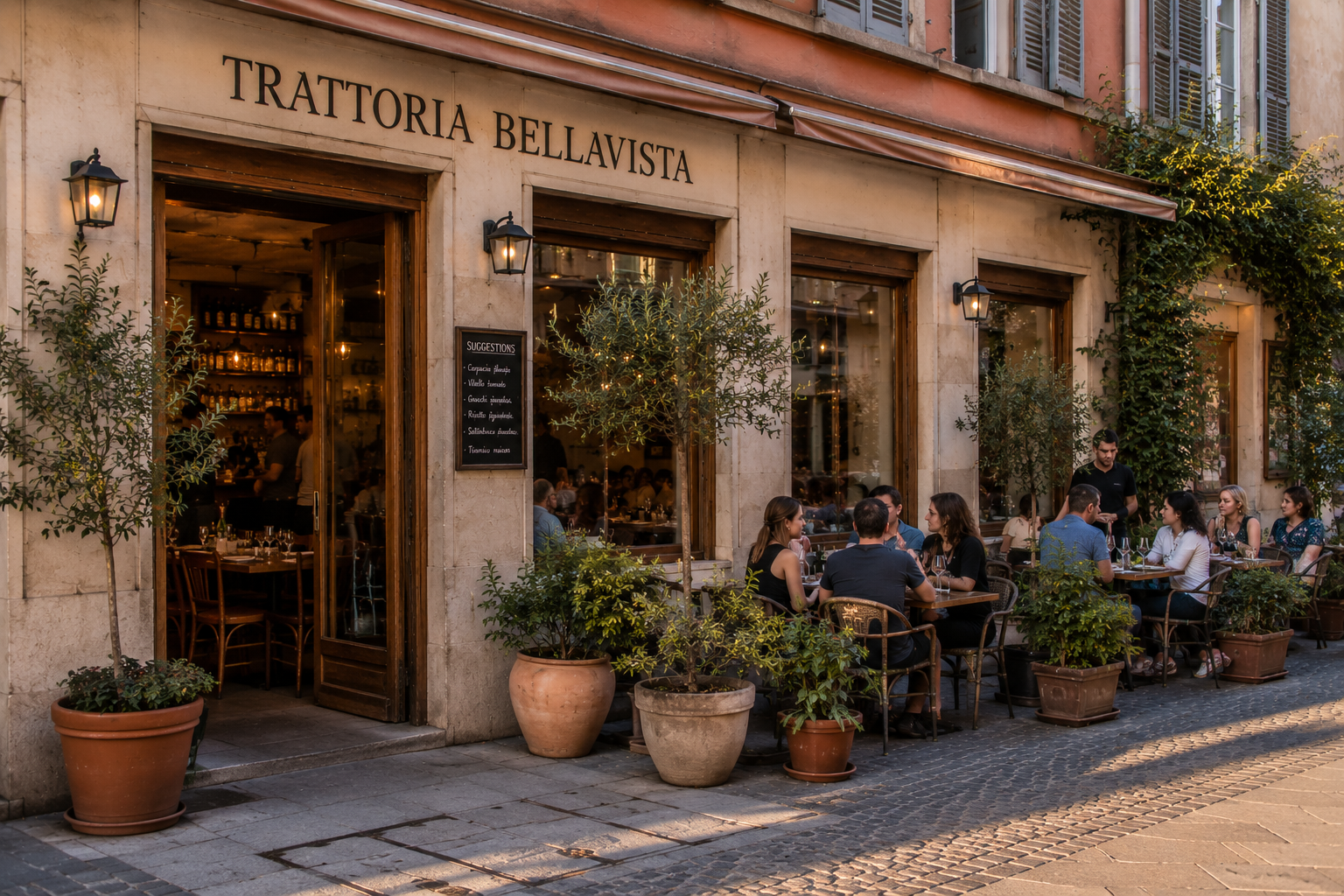 Façade de la Trattoria Bellavista à Genève