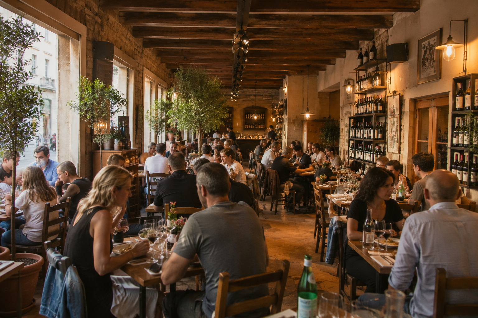 Salle chaleureuse de la Trattoria Bellavista